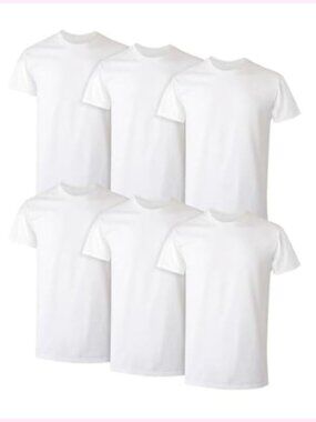 Men's Cotton Undershirts Multi-Pack Crew Neck Short Sleeve